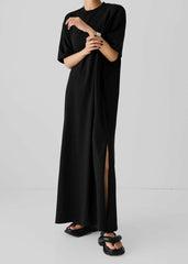 Lou Oversized Tee Dress - Black