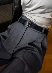 Gelso Pleated Trousers - Dark Grey Melange