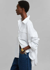 Elara Oversized Shirt - Optic White