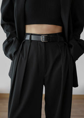 Tansy Pleated Trousers - Black