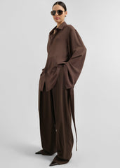Tansy Pleated Trousers - Chocolate