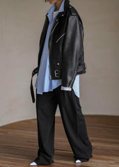 Aria Faux Leather Jacket - Black