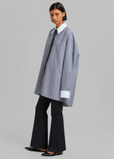 Jany Tie-Neck Shirt - Black Stripe