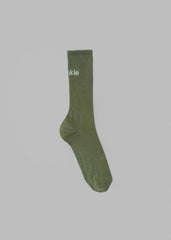 Frankie in English Ribbed Socks - Thyme