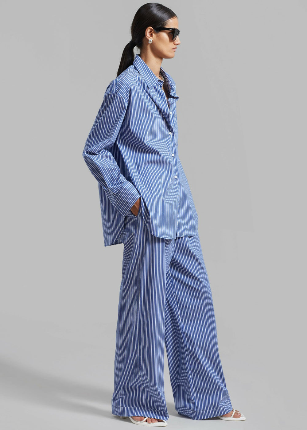 Mirca Elastic Pants - Blue Multi Stripe