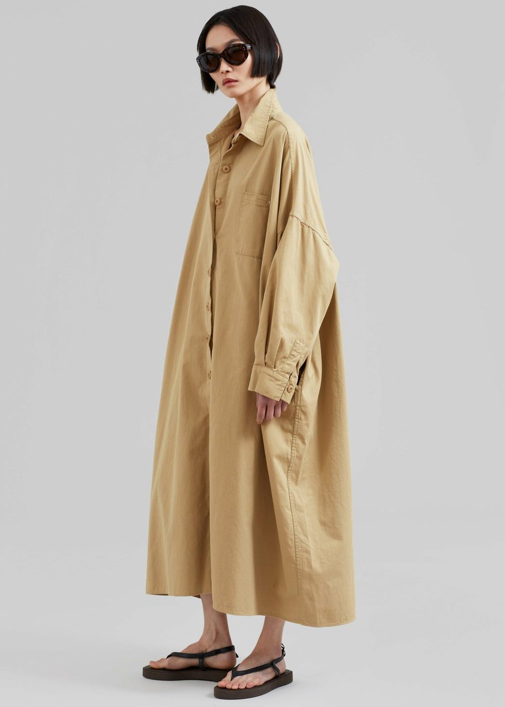 Kason Oversized Shirt Dress - Sahara