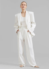 Zia Pintuck Trousers - White