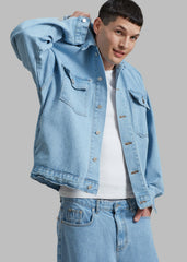 Connor Oversized Denim Jacket - Worn Wash
