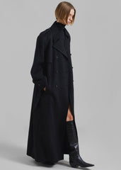 Nikola Padded Trench Coat - Black