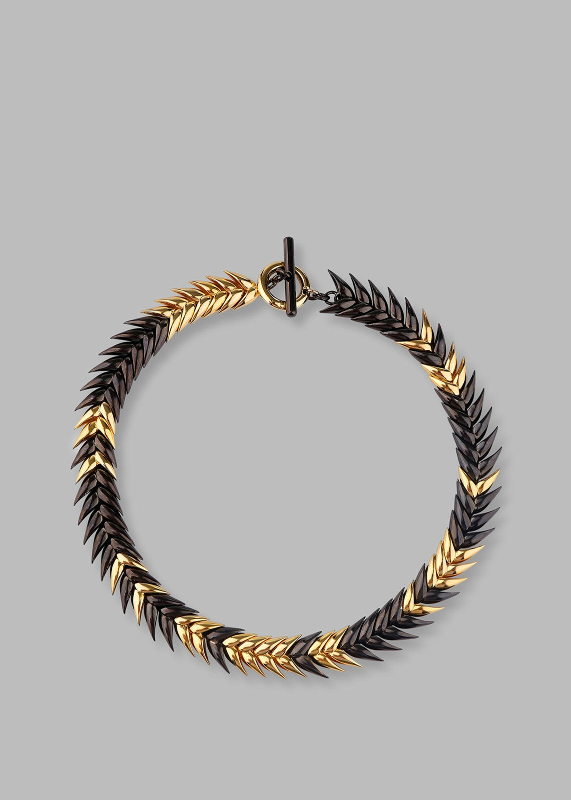 Bevza Burned Spikelet Necklace - Gold/Black