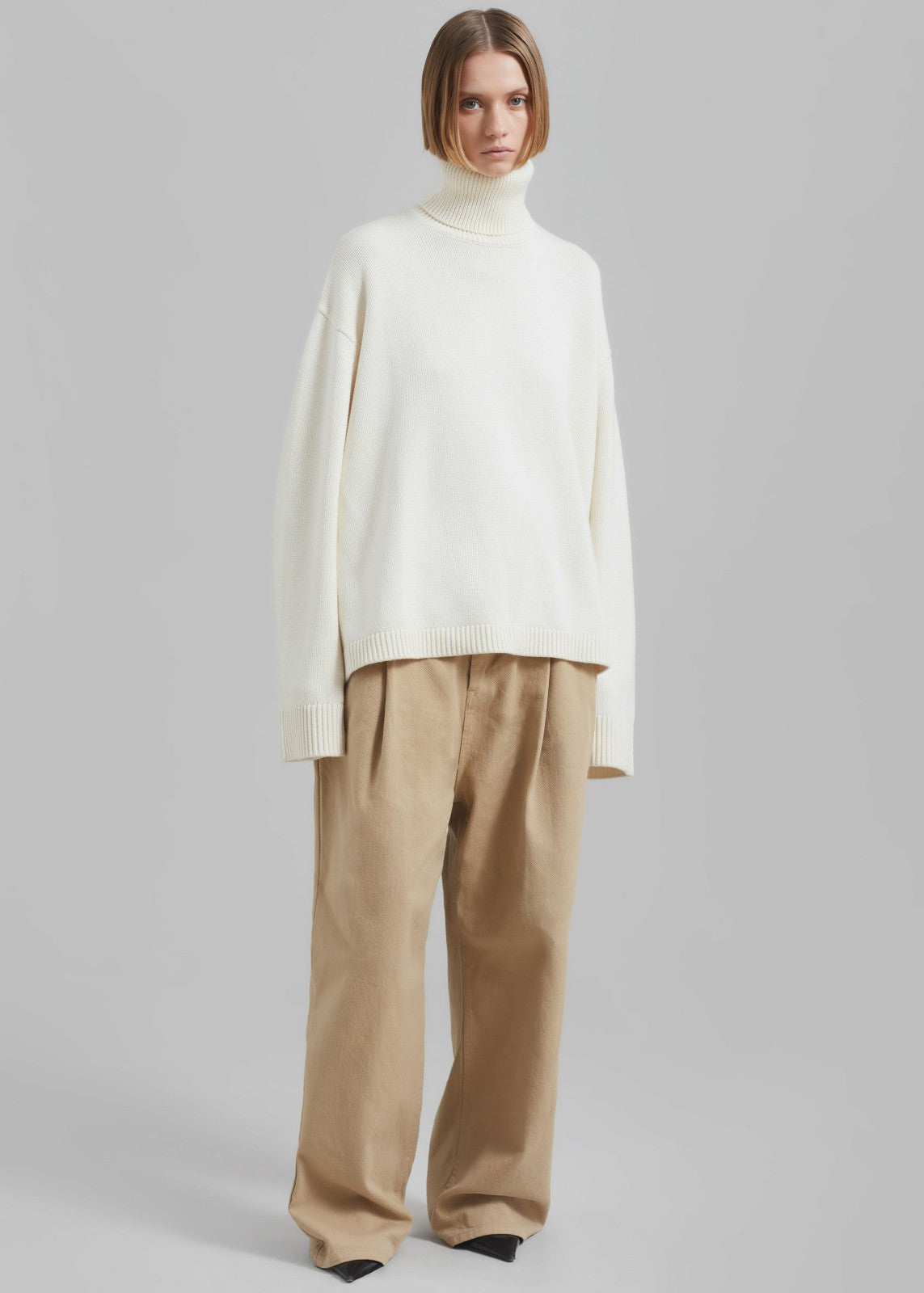 Rhea Trapeze Turtleneck - Ivory