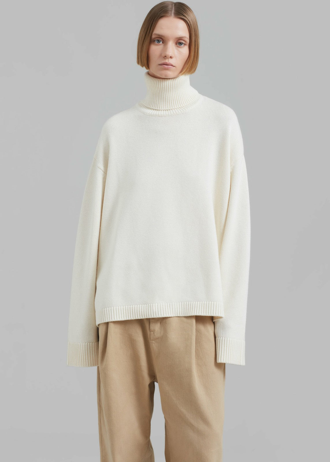 Rhea Trapeze Turtleneck - Ivory