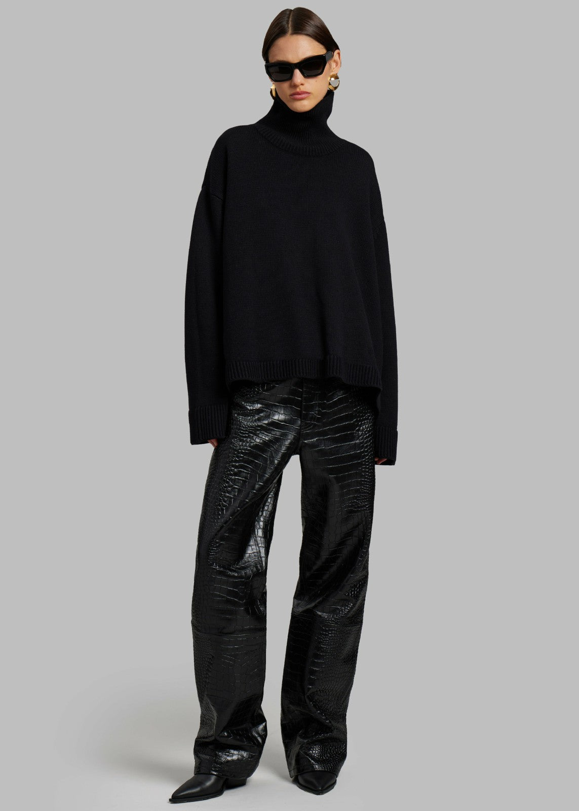 Rhea Trapeze Turtleneck - Black