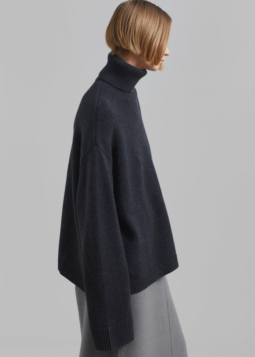 Rhea Trapeze Turtleneck - Charcoal