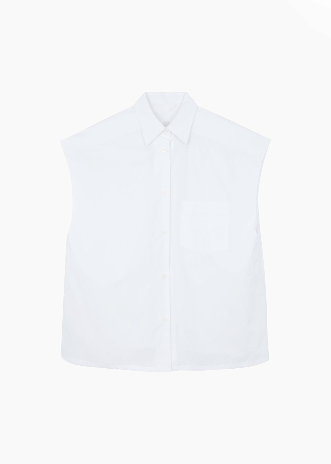 Rae Sleeveless Button Down Shirt - White