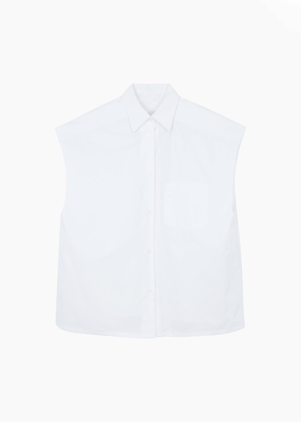 Rae Sleeveless Button Down Shirt - White