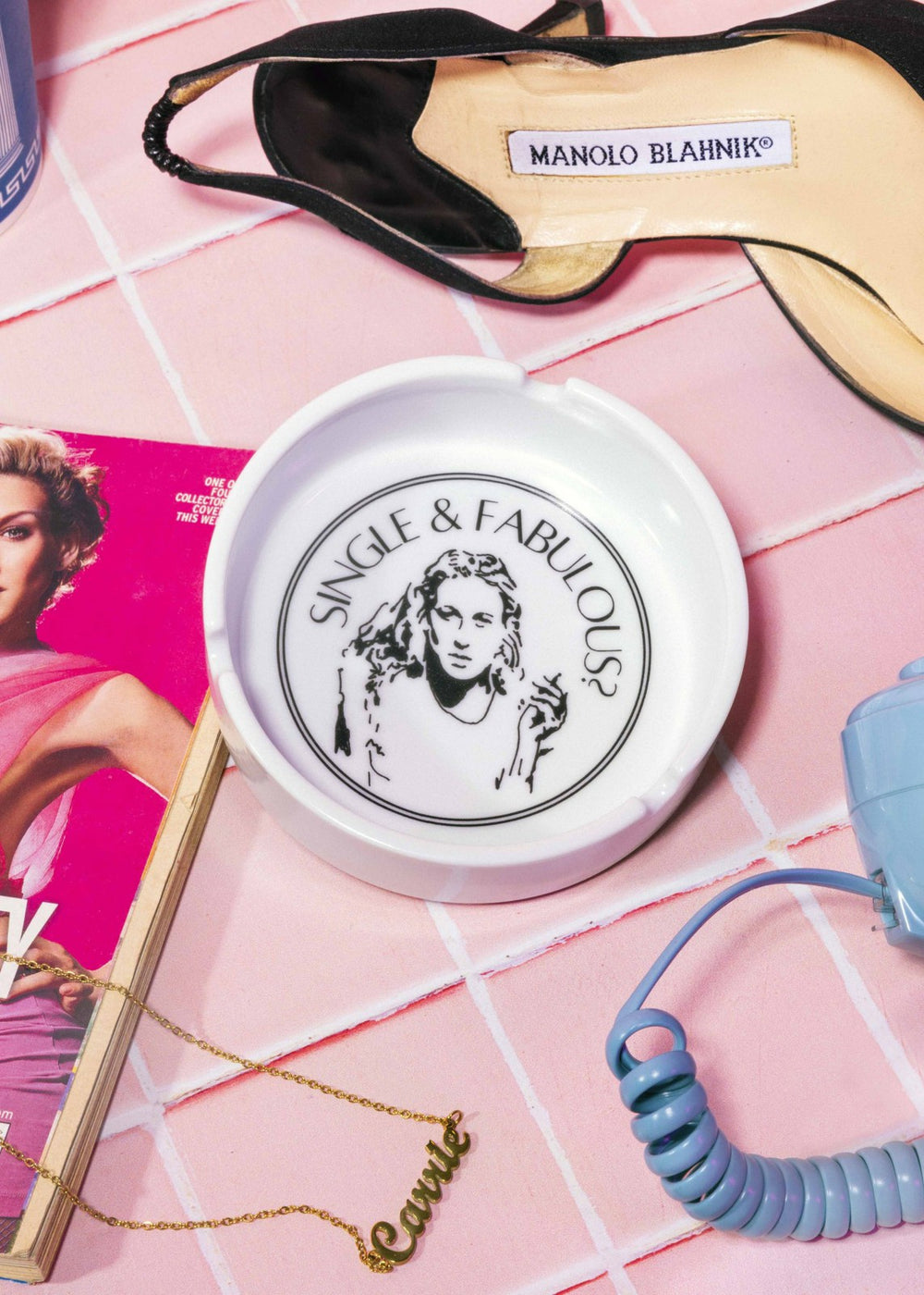 THNK1994 "Single & Fabulous?" Ashtray - White