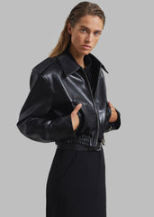 Kaia Cropped Bomber - Black