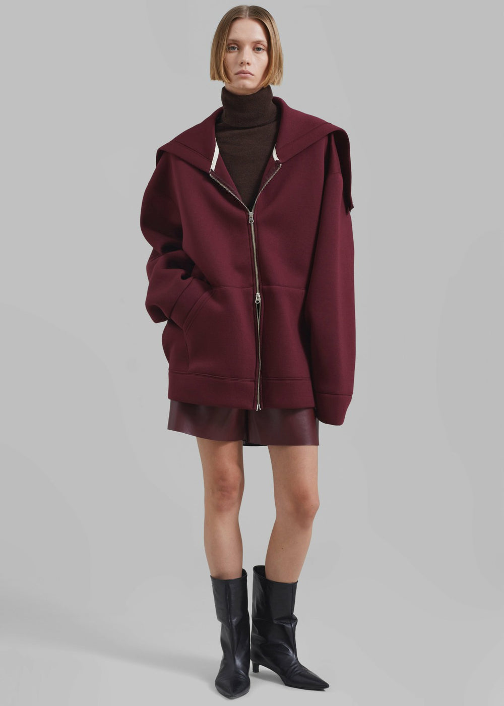 Denton Oversized Hoodie - Burgundy