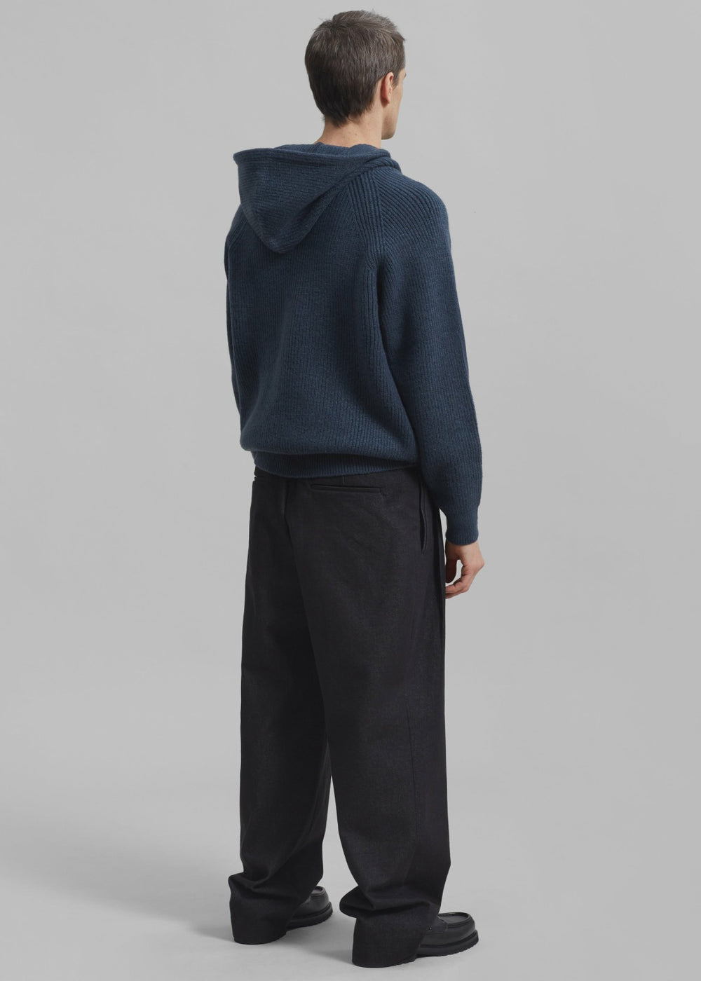 Stephen Pleated Denim Trousers - Black