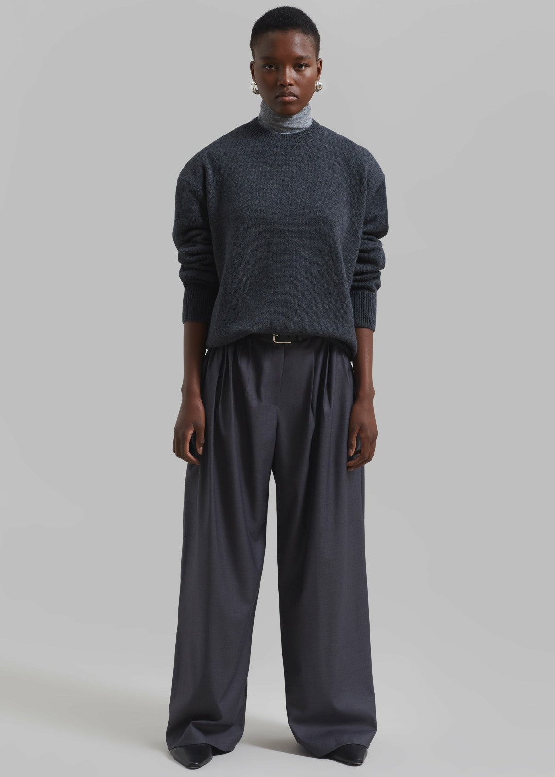Nyla Pleated Pants - Charcoal