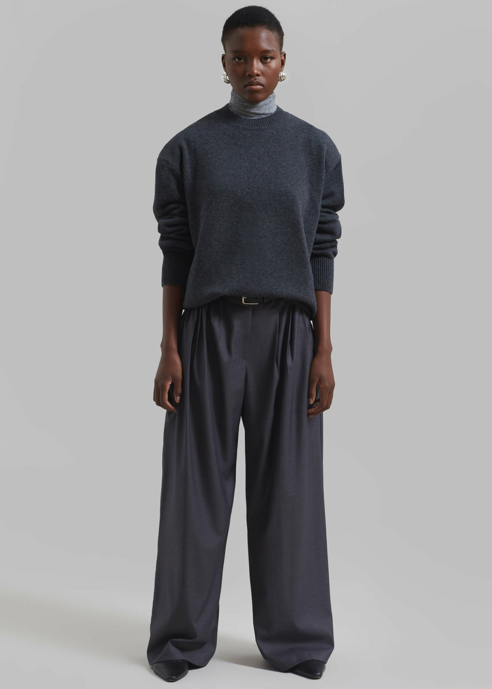 Nyla Pleated Pants - Charcoal