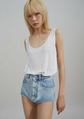 Josie Scoop Neck Tank Top - White