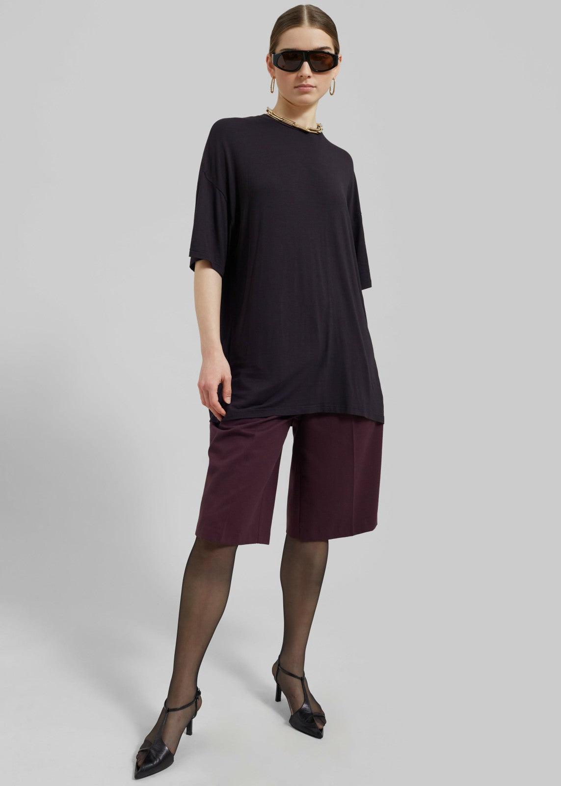 Ella Boxy Tee - Dark Plum