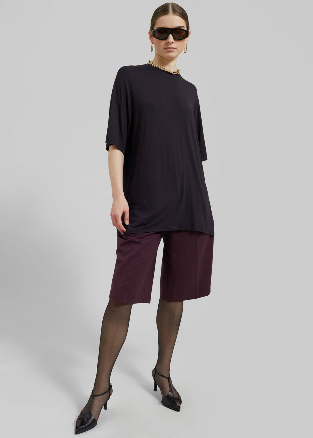 Ella Boxy Tee - Dark Plum