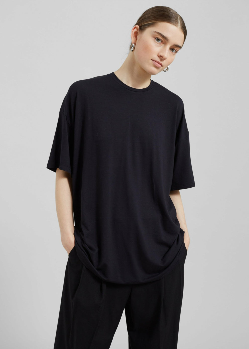 Ella Boxy Tee - Black