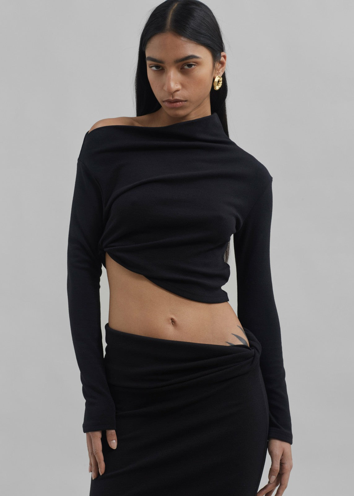 Margot Asymmetric Top - Black
