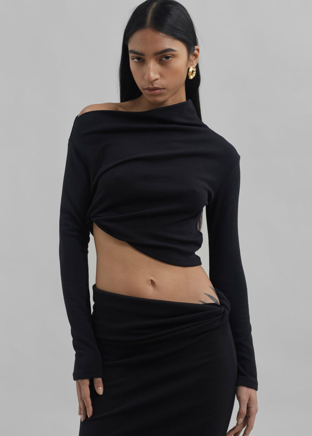 Margot Asymmetric Top - Black