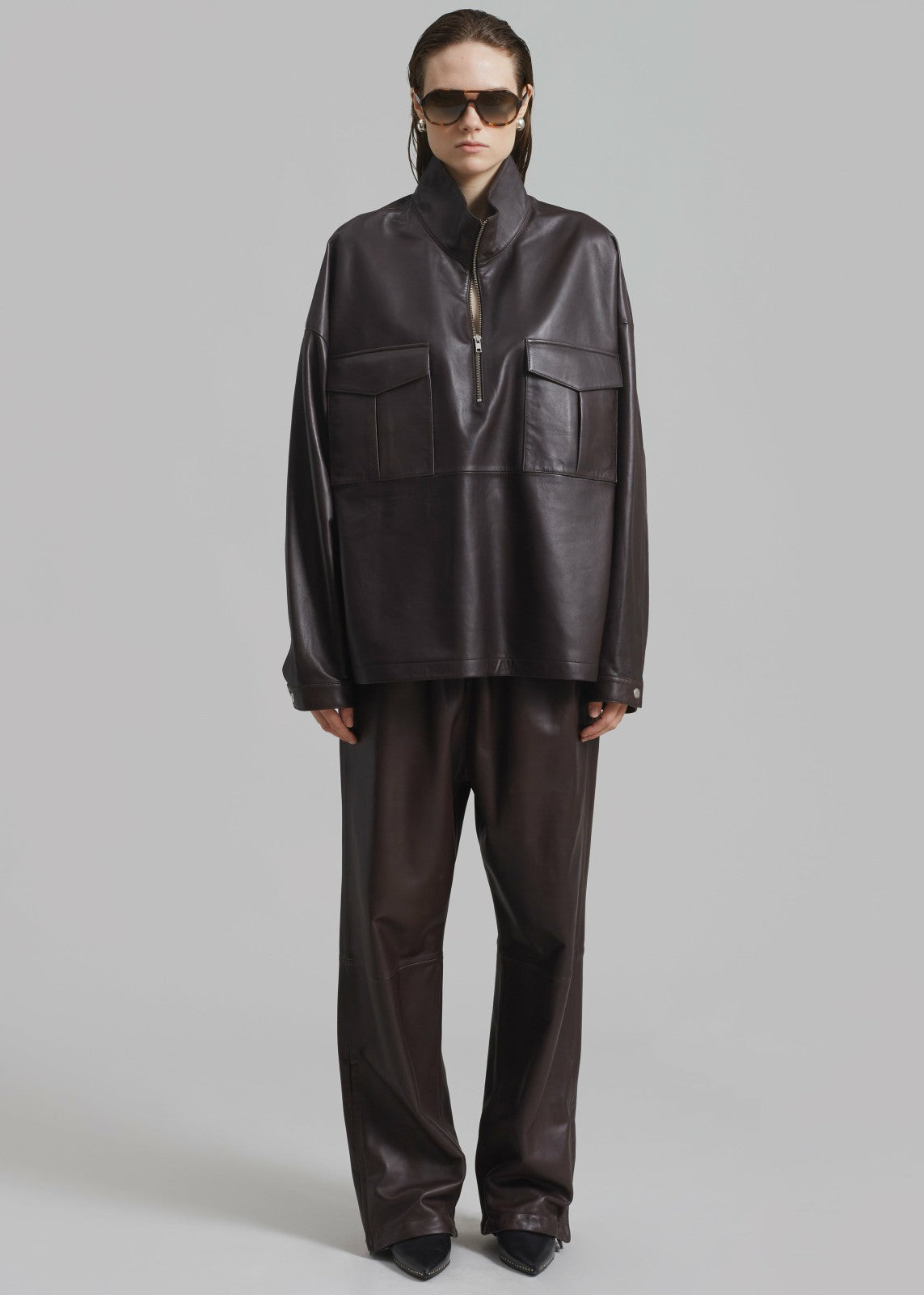Kevin Leather Trousers - Brown