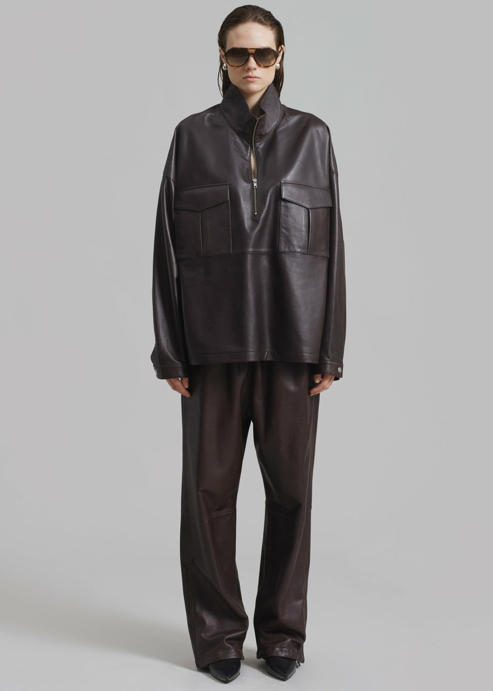 Kevin Leather Trousers - Brown
