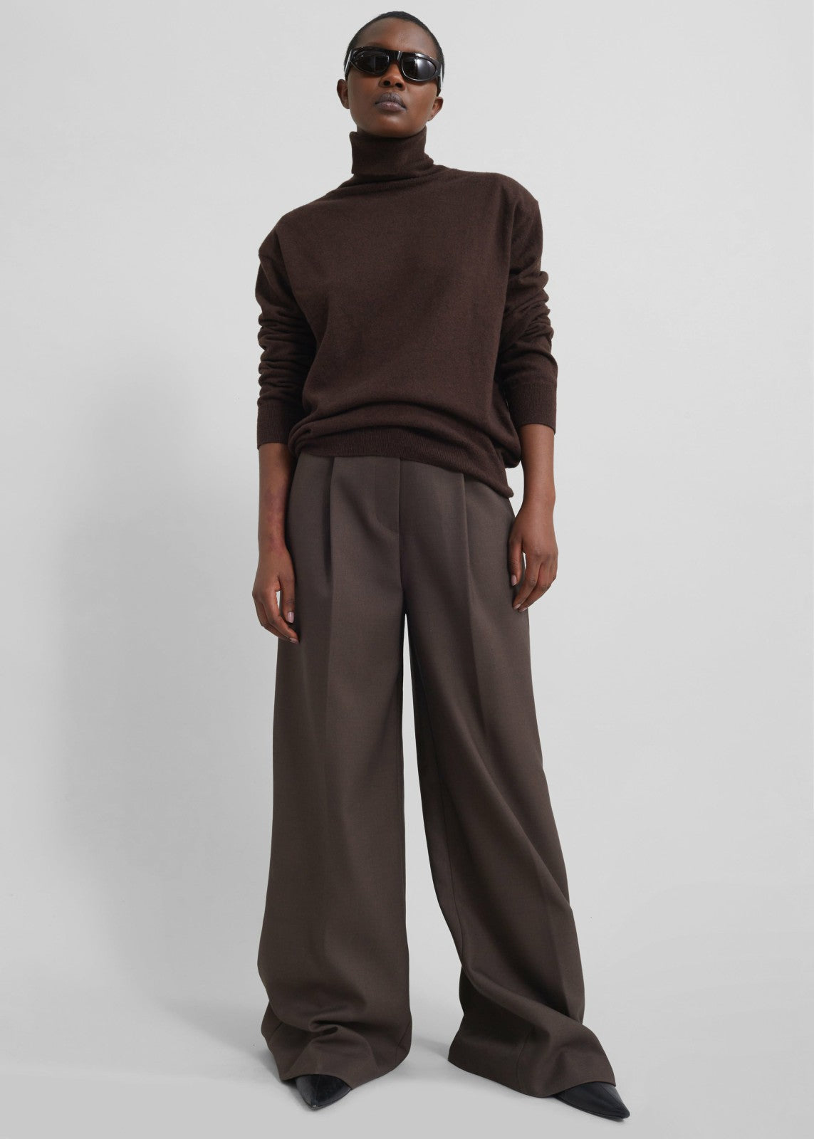 Kamila Wide Leg Trousers - Brown