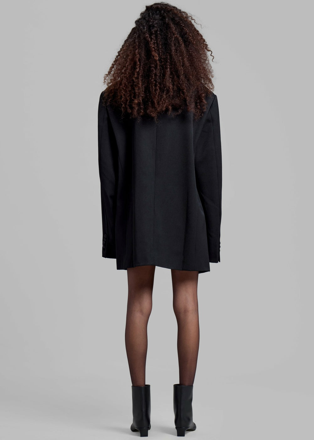 Halle Satin Collar Blazer - Black