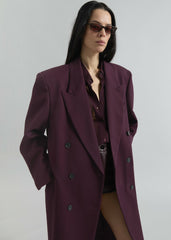Delphina Long Coat - Burgundy