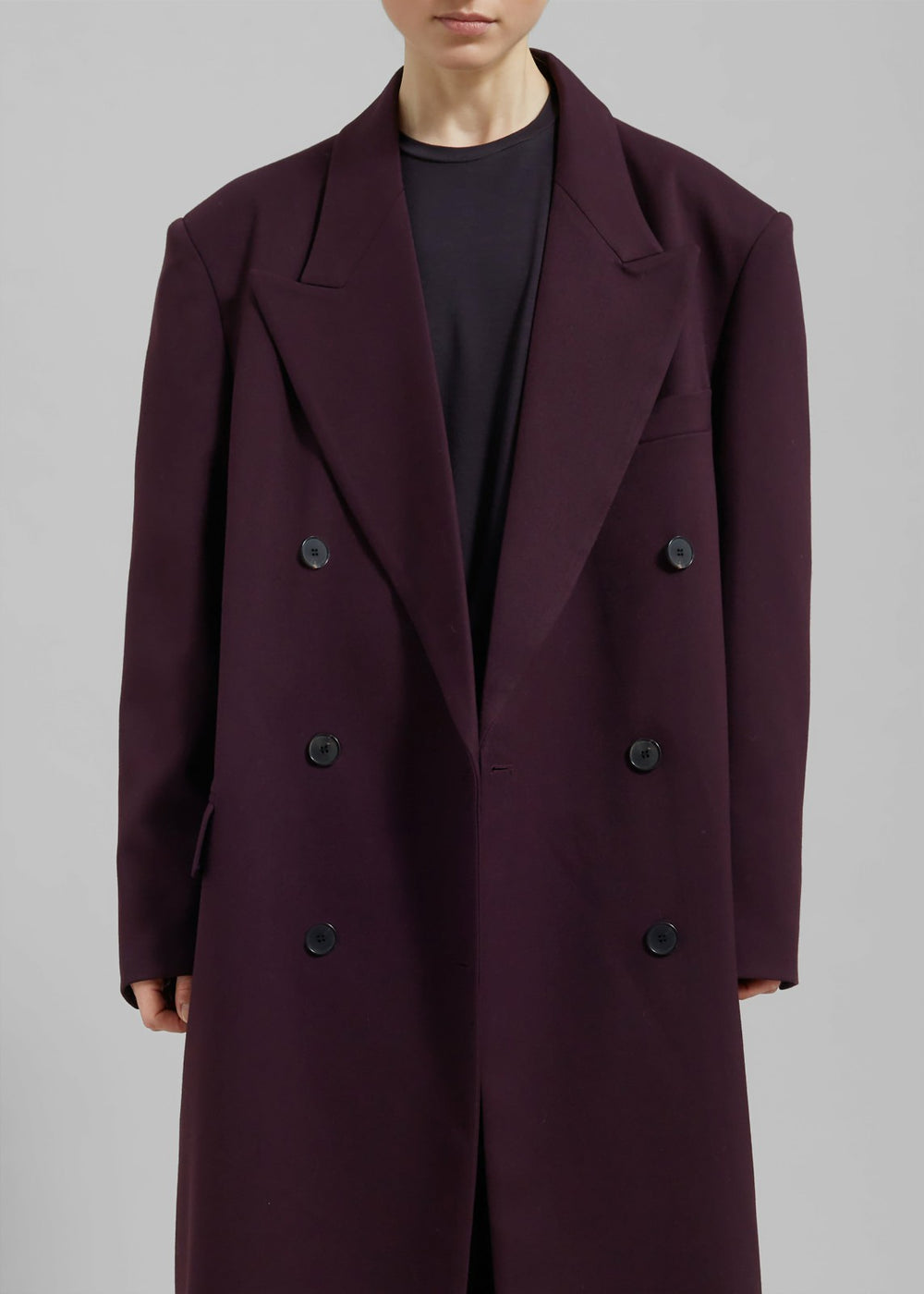 Delphina Long Coat - Burgundy
