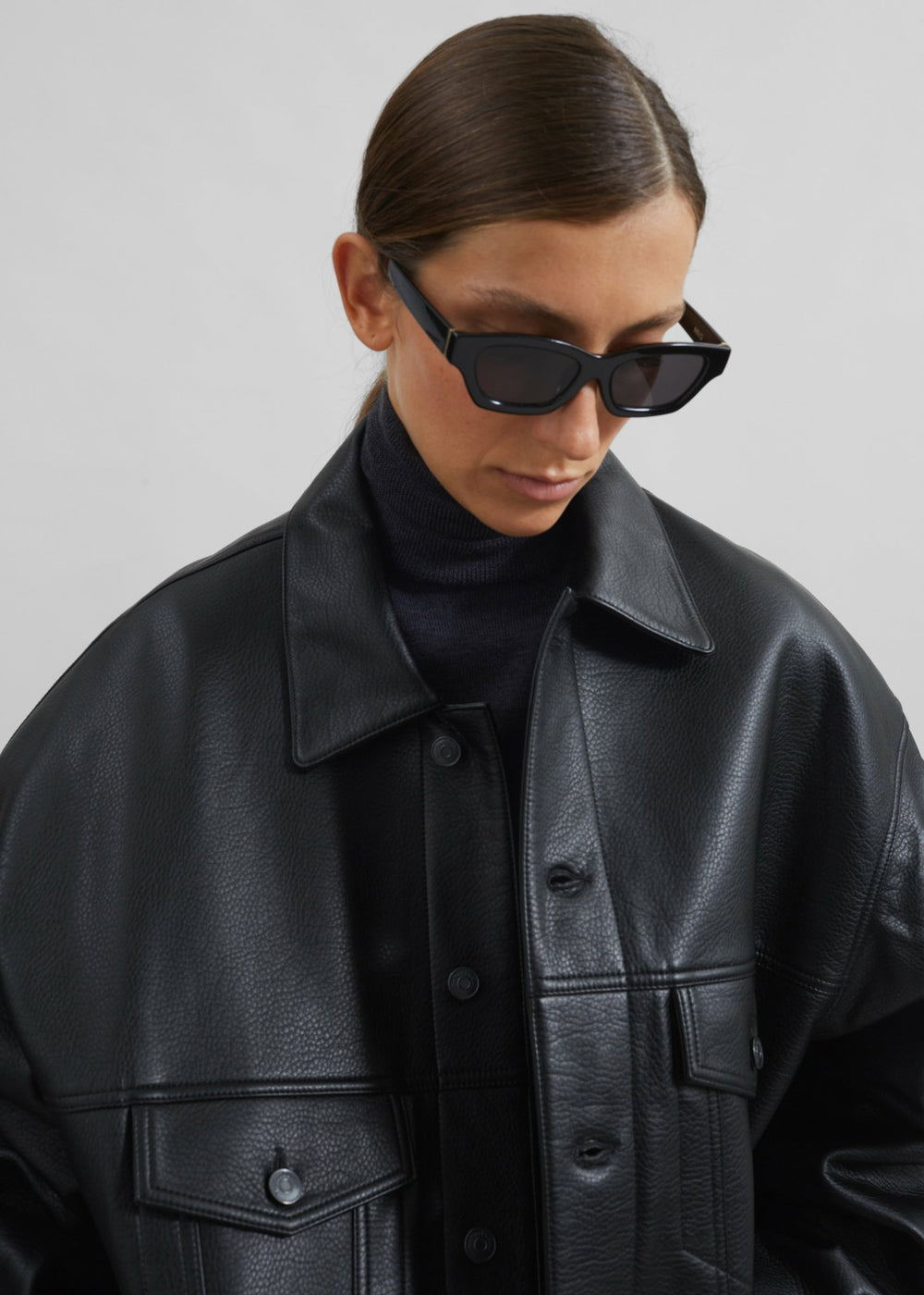 Conan Faux Leather Jacket - Black