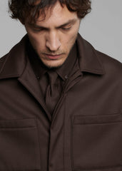 Mason Boxy Wool Jacket - Brown