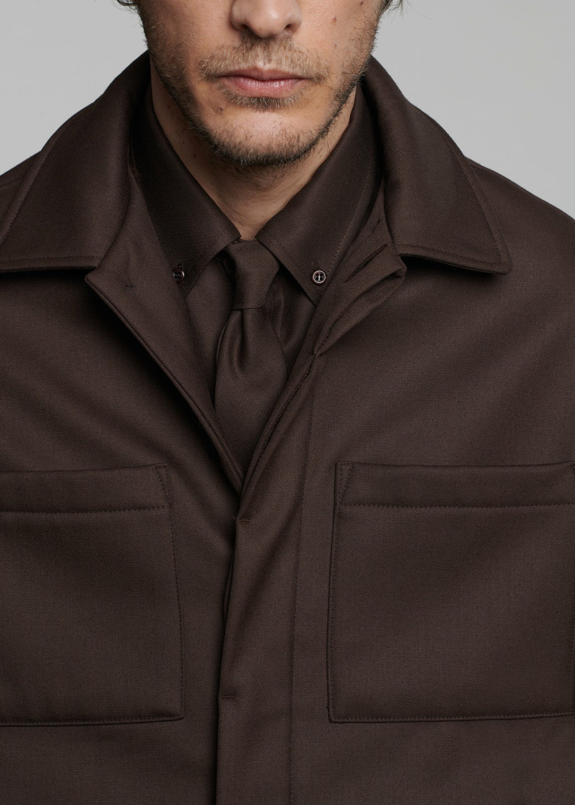 Mason Boxy Wool Jacket - Brown