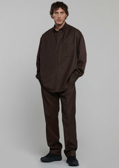 Mason Wool Button Up Shirt - Brown