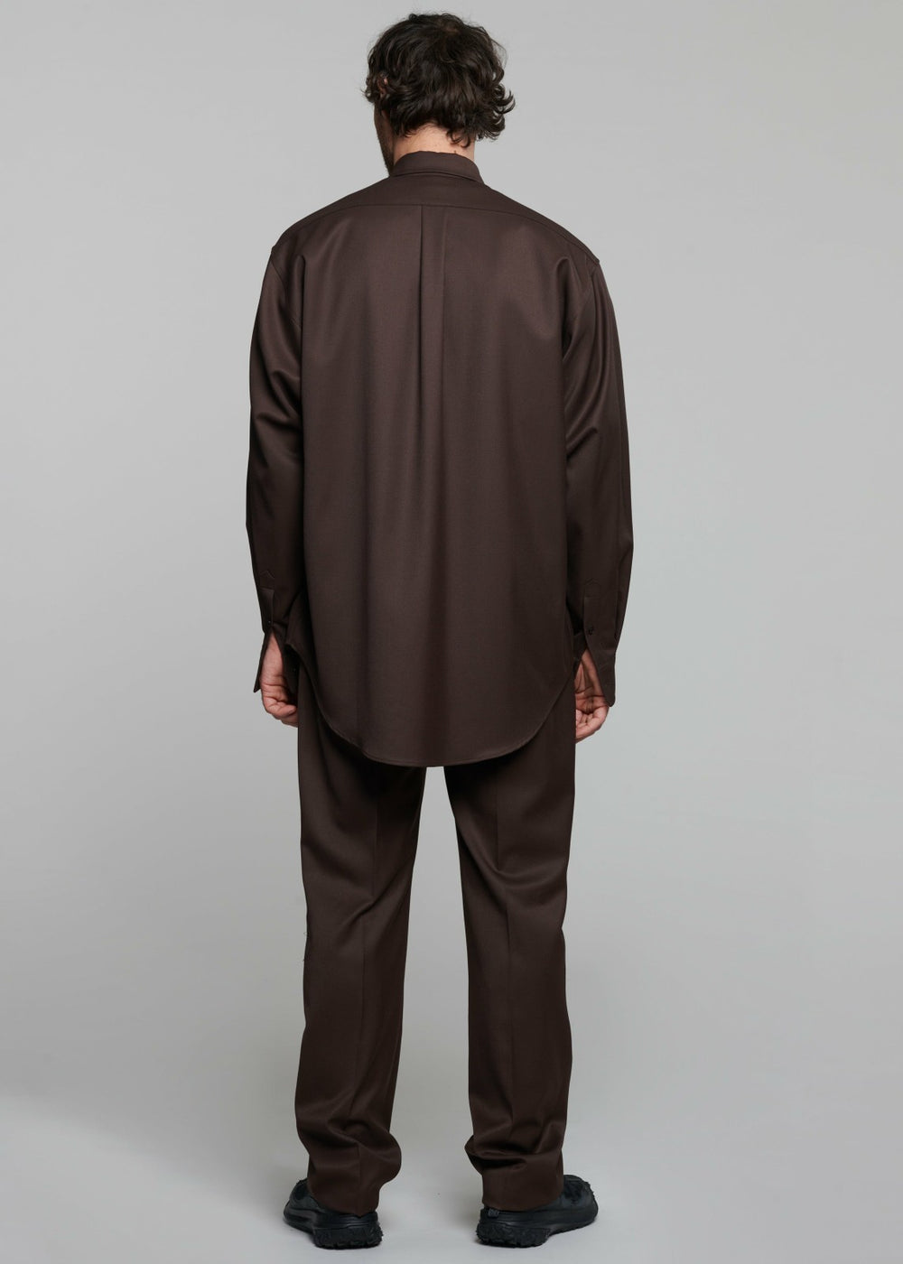 Mason Wool Button Up Shirt - Brown