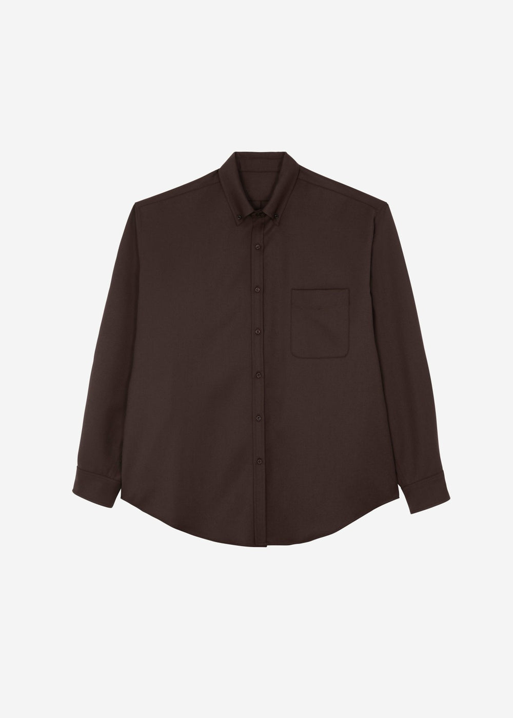Mason Wool Button Up Shirt - Brown
