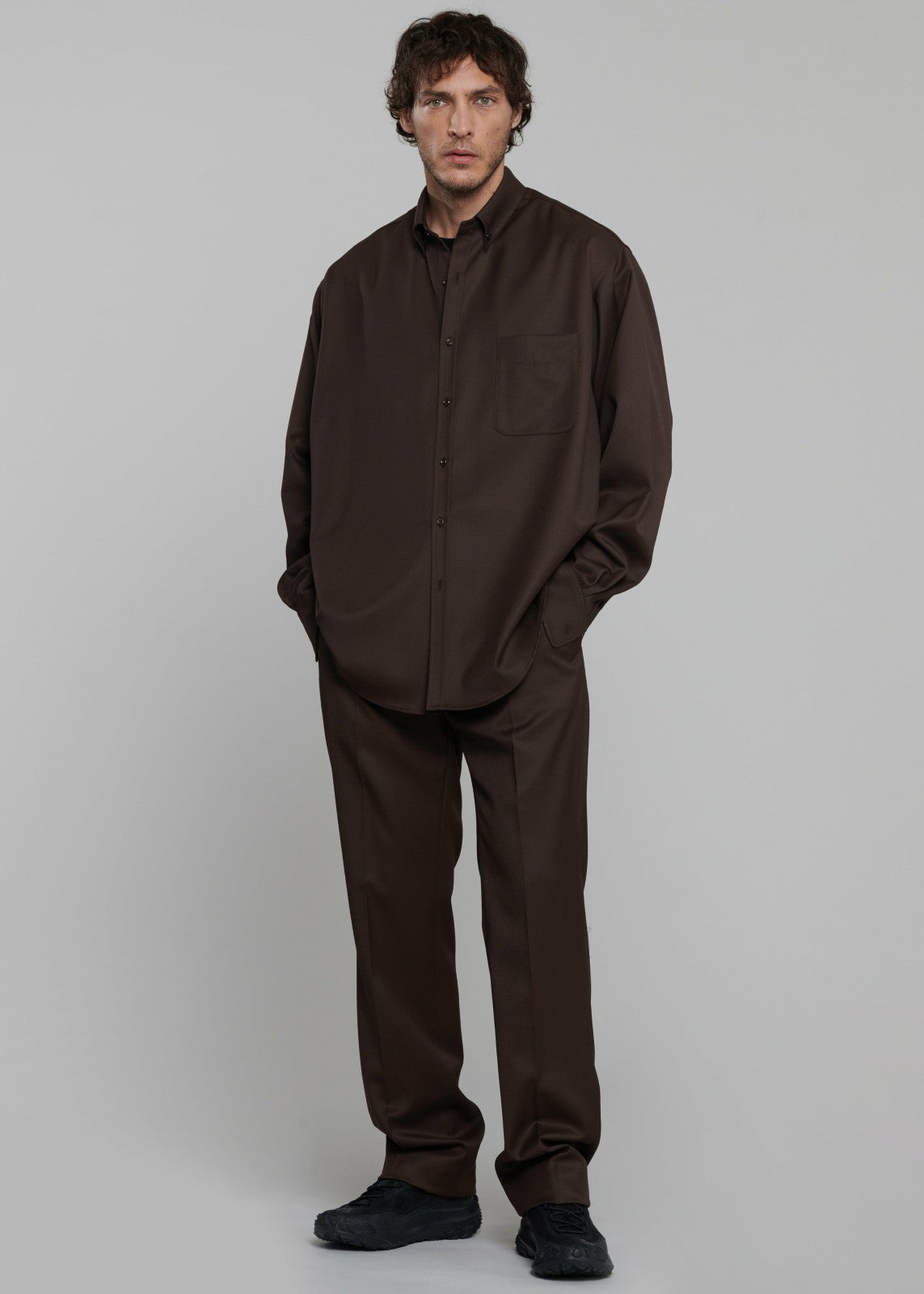 Mason Wool Trousers - Brown