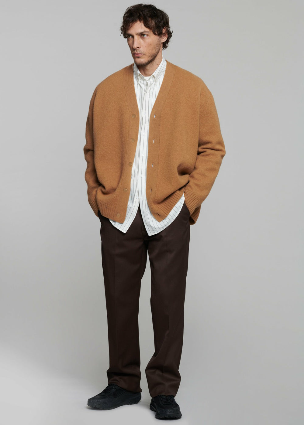 Sinclair Poplin Shirt - White/Black Stripe