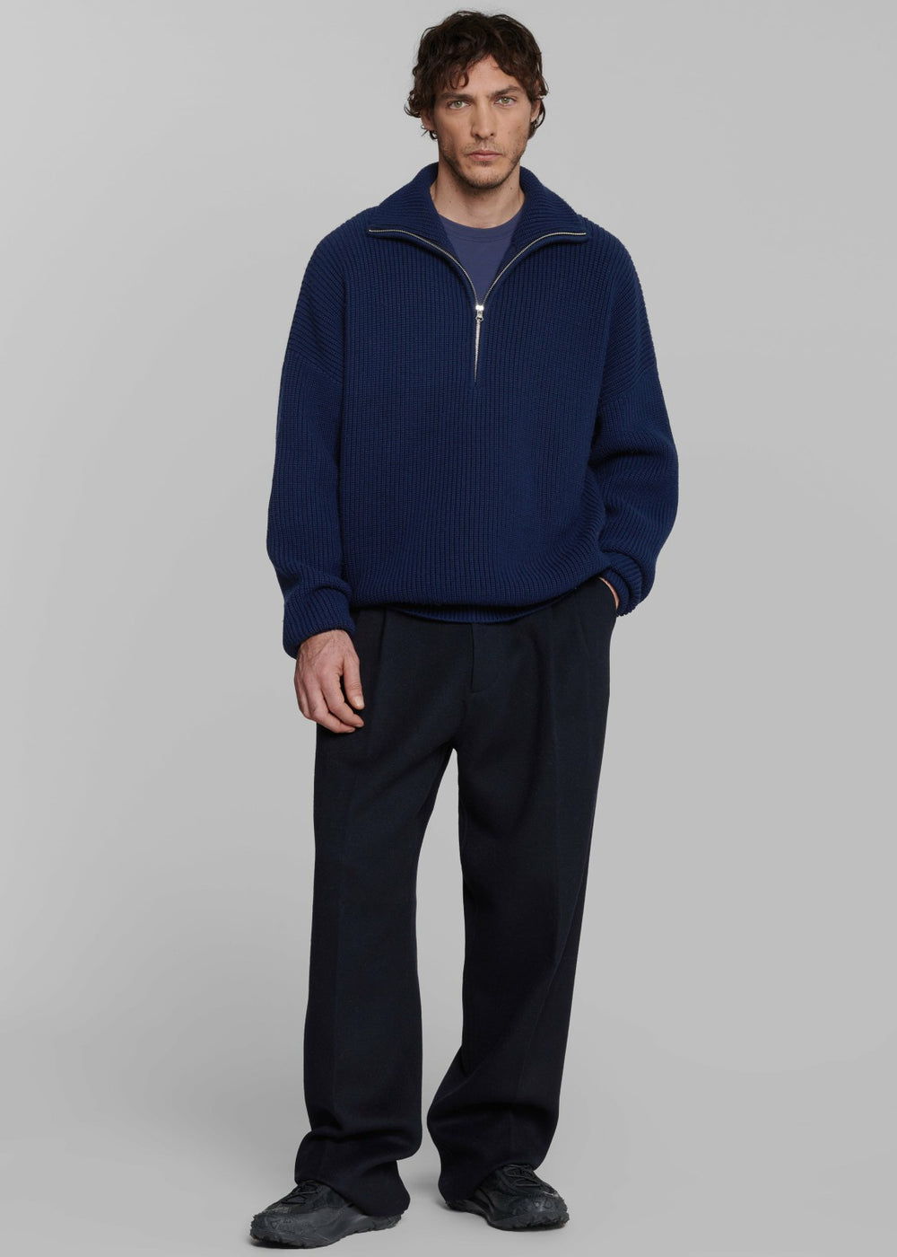 Beo Wool Suit Pants - Navy