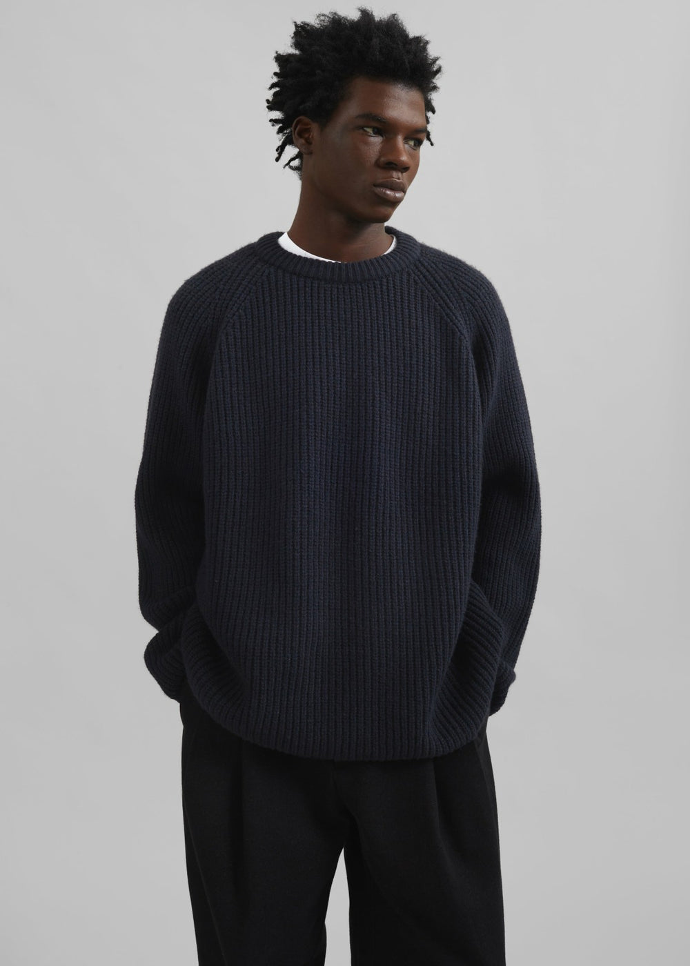Carter Crew Neck Sweater - Navy