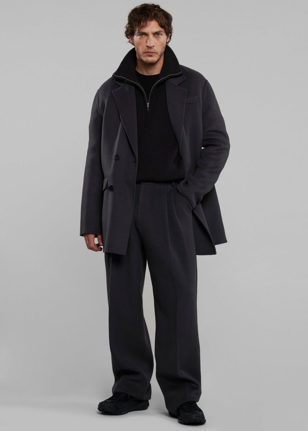 Beo Wool Suit Pants - Dark Grey