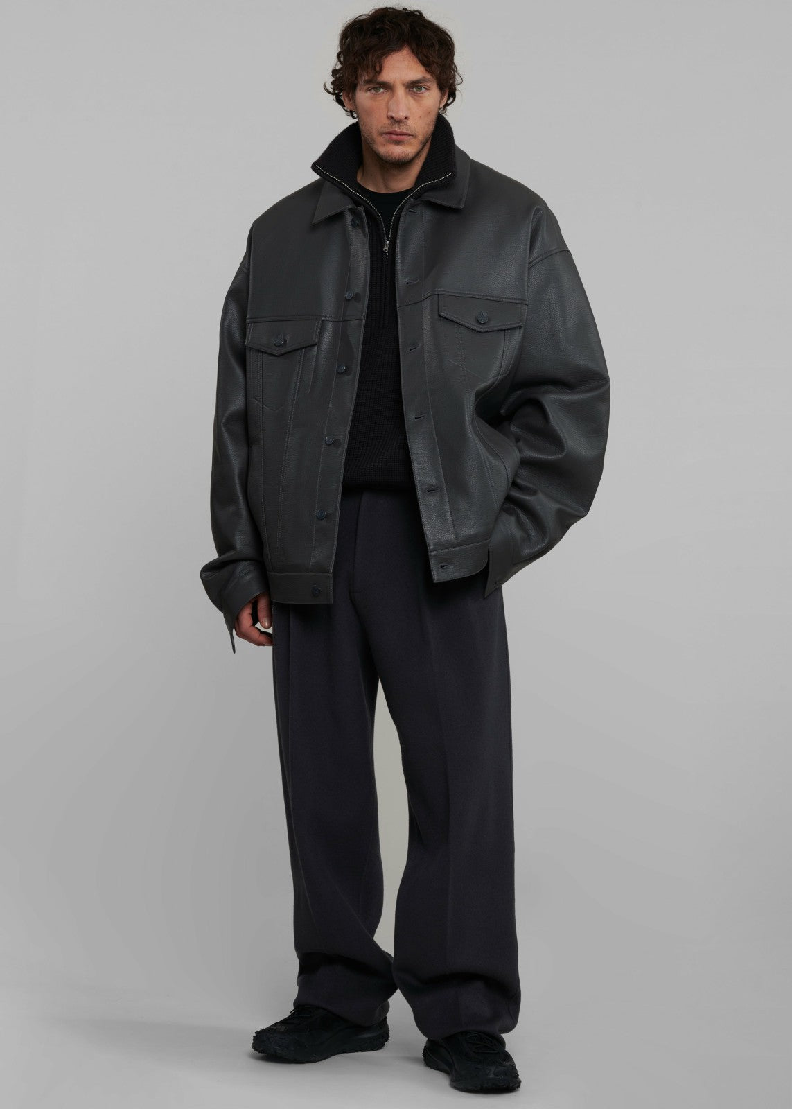 Beo Wool Suit Pants - Dark Grey